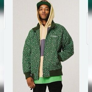 NWT The Hundreds Harrington Jacket Bomber Men’s Large Black Floral HTF